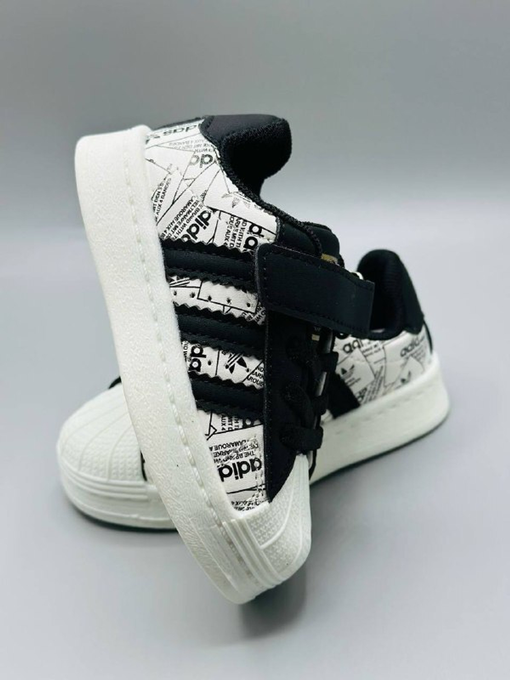 Детские кожаные кроссовки на липучке Adidas Super Star
