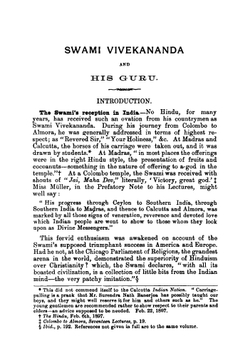 Swami Vivekananda and His Guru: With Letters from Prominent Americans On the Alleged Progress of Vedantism in the United States | Vivekananda