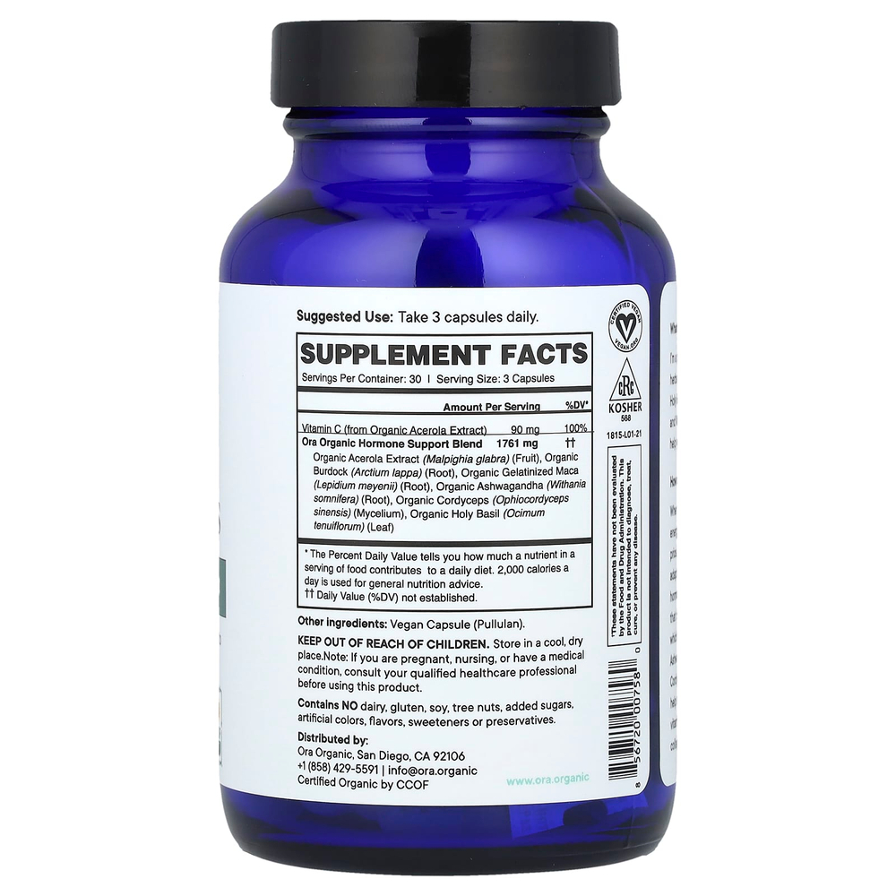 Ora, Hormonial, для гормонального баланса и поддержки, 90 капсул