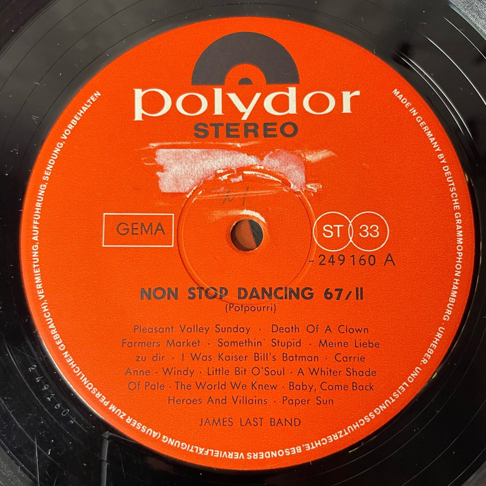 Винтажная виниловая пластинка LP James Last Джеймс Ласт Non Stop Dancing 67/2 (Germany 1967)