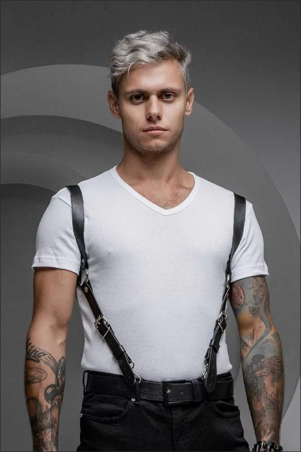 Портупея мужская Ra Style кожа черный S/M