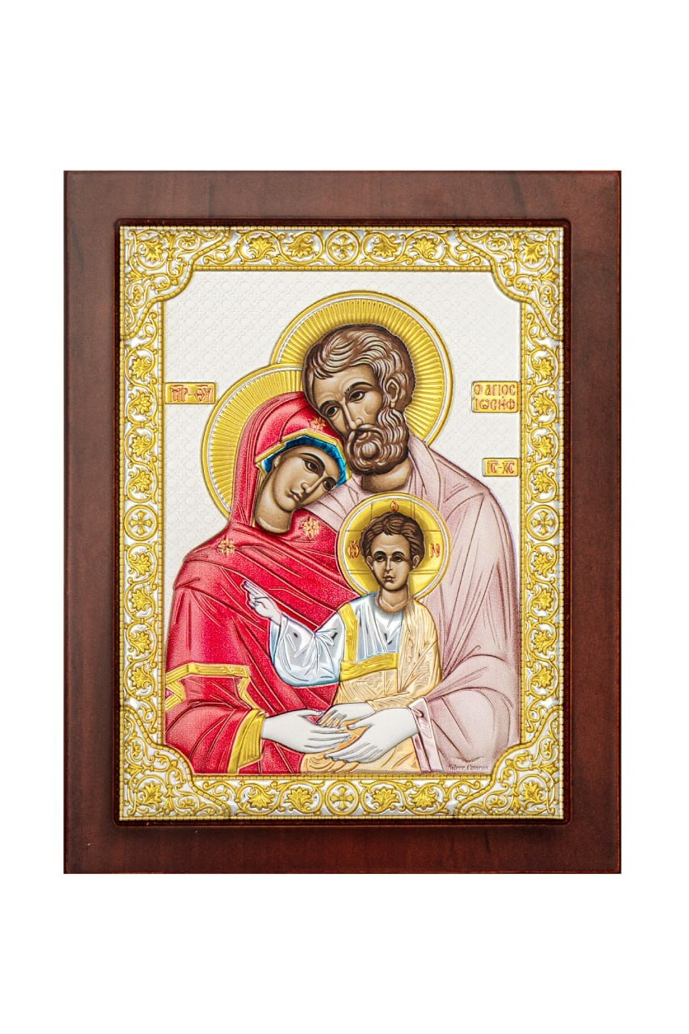 Св. Семейство, икона прямоугольная с рамкой, красное дерево, эмаль 150х190