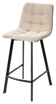 Полубарный стул CHILLI-Q SQUARE бежевый #5, велюр / черный каркас (H=66cm)