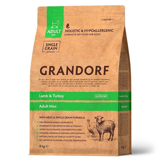 Grandorf Mini Adult Lamb & Turkey для собак мини пород Ягненок с Индейкой