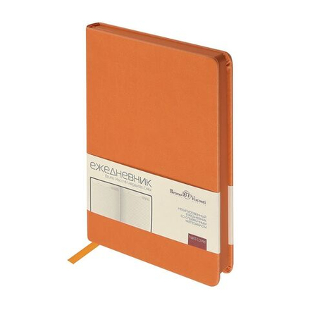 Ежедневник недат. А5 136л., тв.пер., иск.кожа "Megapolis color. Оранжевый" ляссе, лин.