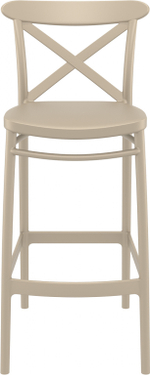 Стул пластиковый барный Siesta Contract Cross Bar 75, бежевый