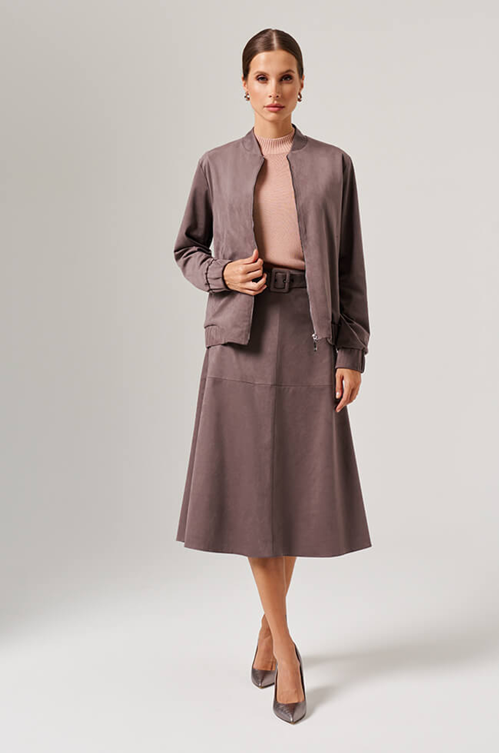 1906 Блузон женский (серо-розовый)