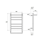 Полотенцесушитель электрический Point Аврора PN10156PE П5 500x600 с полкой левый/правый, хром