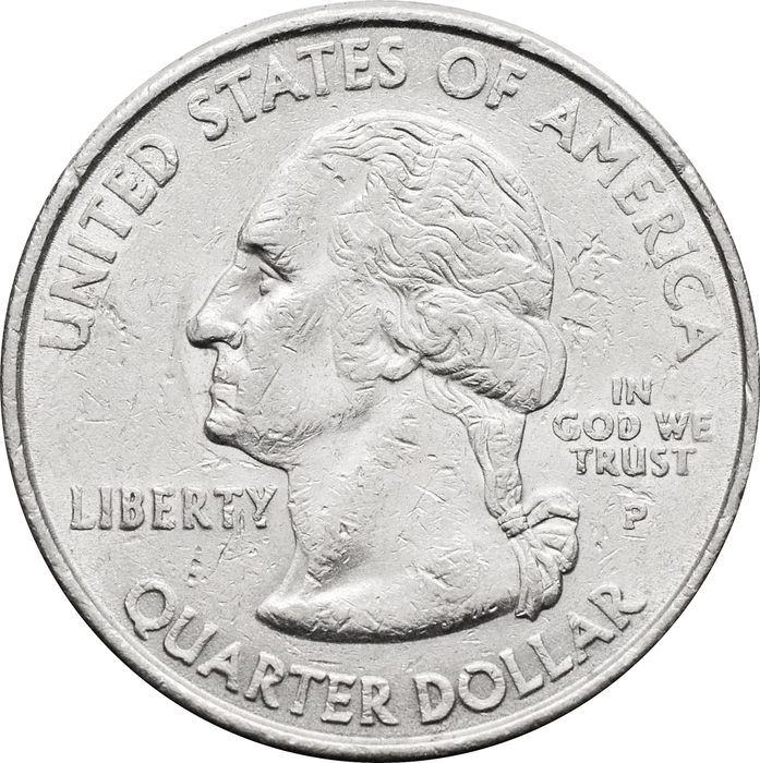 25 центов (1/4 доллара, квотер) 2000 США «Штат Нью-Гэмпшир» (P) VF