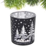 Подсвечник «Снежный лес» 7*7,8 см, Черный