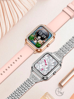 Смарт часы PARASMART Asteria i68 (блочный браслет со стразами, золотистый)