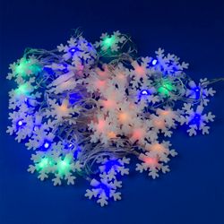 ULD-S0700-050-DTA MULTI IP20 SNOWFLAKES-3 Гирлянда светодиодная с контроллером Снежинки-3. 50 светодиодов. 7 м. разноцветная. IP20.провод прозрачный