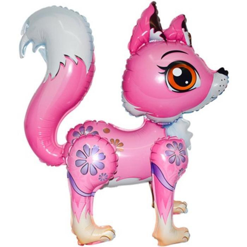 Шар (21"/53 см) Ходячая Фигура, Лиса, Розовый