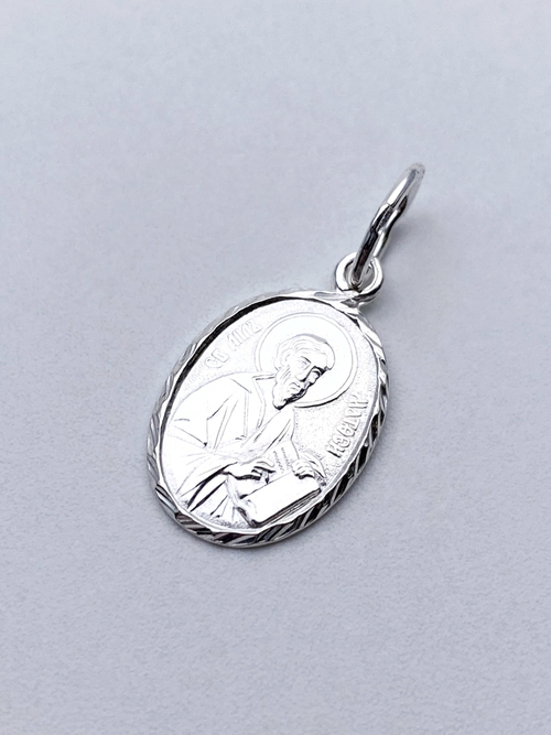 Образок из серебра/Без покрытия/С подвижным ухом/Матвей