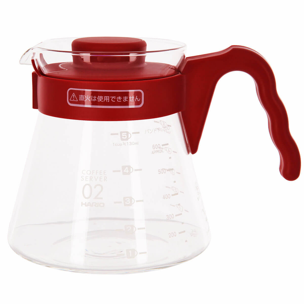 Чайник с пластиковой ручкой + воронка HARIO VCSD-02R Красный