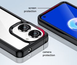 Усиленный защитный чехол с черными рамками для Asus ZenFone 9, увеличенные защитные свойства, мягкий отклик кнопок