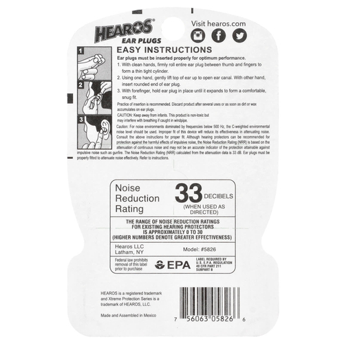 Hearos, Беруши Xtreme Protection ™, синие, NRR 33, 14 пар