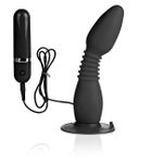 Гнущийся анальный стимулятор с вибрацией Easy Flex Glider (10 режимов) (Цвет: черный)