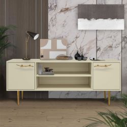 Тумба под ТВ Арт Колор matte 155см Стайл Голд Серый шелк матовый