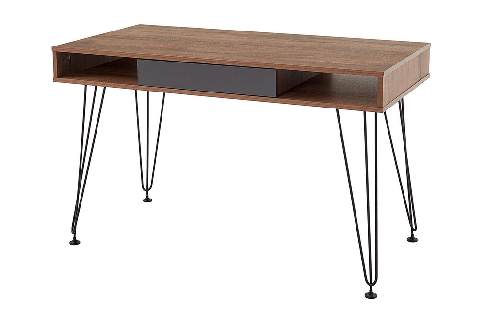 Стол письменный с ящиками Дуб Табачный/Чёрный Графит, МАРКЕ, 120х60х75,5 см