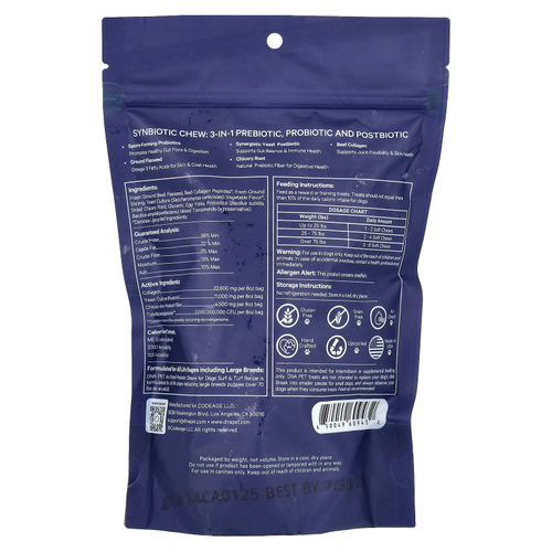 Codeage, DNA Pet, жевательные таблетки с синбиотиком, для собак, 100 жевательных таблеток, 227 г (8 унций)