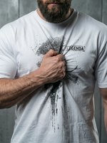 Футболка спортивная хлопковая мужская белая LEGENDA Череп Каратель