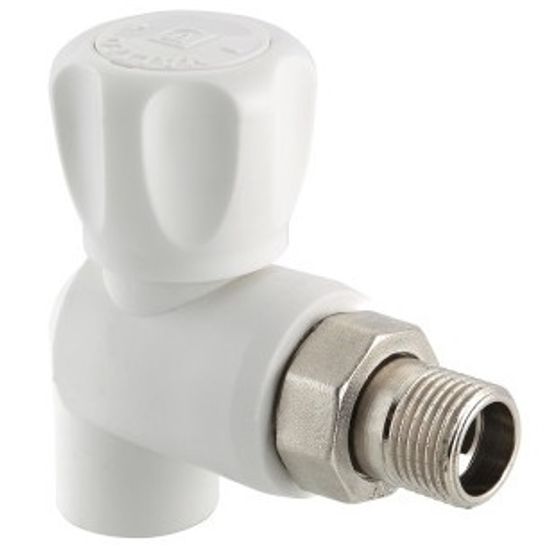 Кран шаровой Valtec 25х3/4" со сгоном угловой полипропиленовый (VTp.718.0.02505)