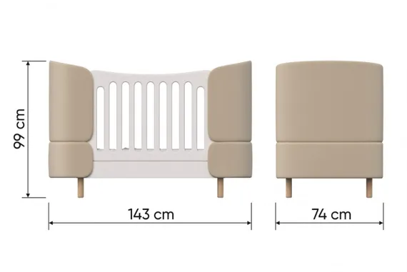 Кровать-трансформер Ellipse Kidi Soft Бежевая