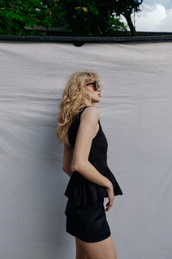 ZARA ТОП БЕЗ РУКАВОВ, ЧЕРНЫЙ