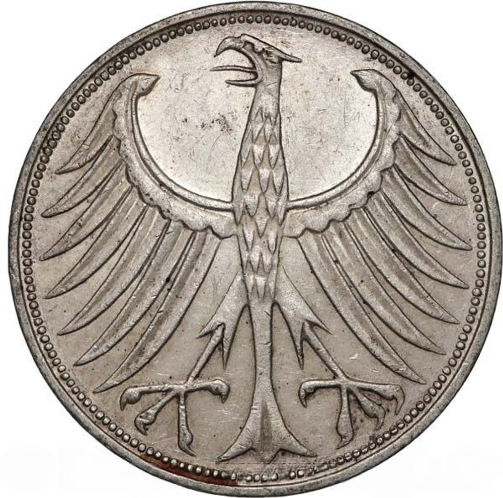 Germany, 5 Mark 1968 – Federal Eagle (Stuttgart Mint - "F"), AU