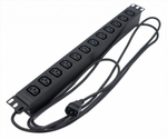 Блок розеток 19", 12 розеток Hyperline SHE19-12IEC-2.5IEC