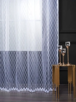 Тюль в спальню кухню длинный готовый 300 на 250