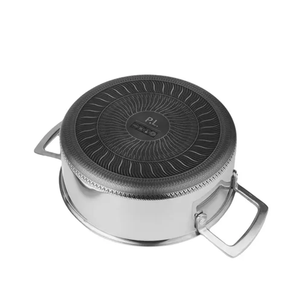 Кастрюля 7 л 28/25,5*19,5 см с крышкой New Kitchen Honeycombs нерж. с антиприг. покр. ИНДУКЦИЯ