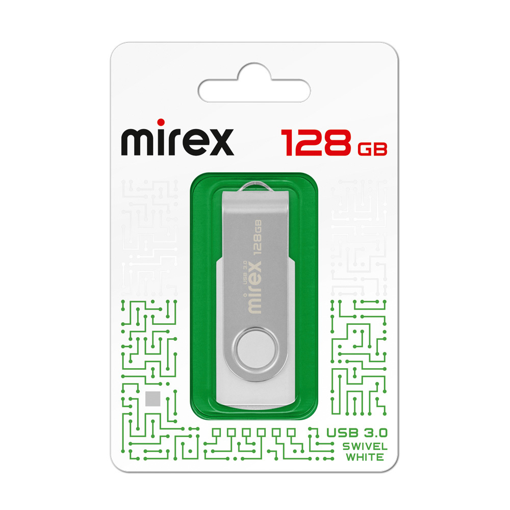Флешка 128-GB USB-3.0 MIREX SWIVEL белый