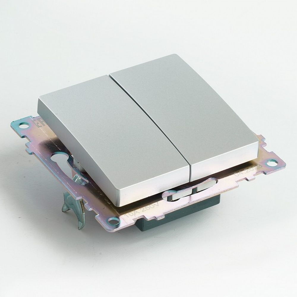 Переключатель двухклавишный без рамки Stekker Катрин 49168