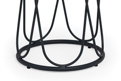 "Перу" журнальный стол из HPL круглый Ø40 H55, каркас из алюминия темно-серый (RAL 7024) муар, цвет столешницы "серый гранит"