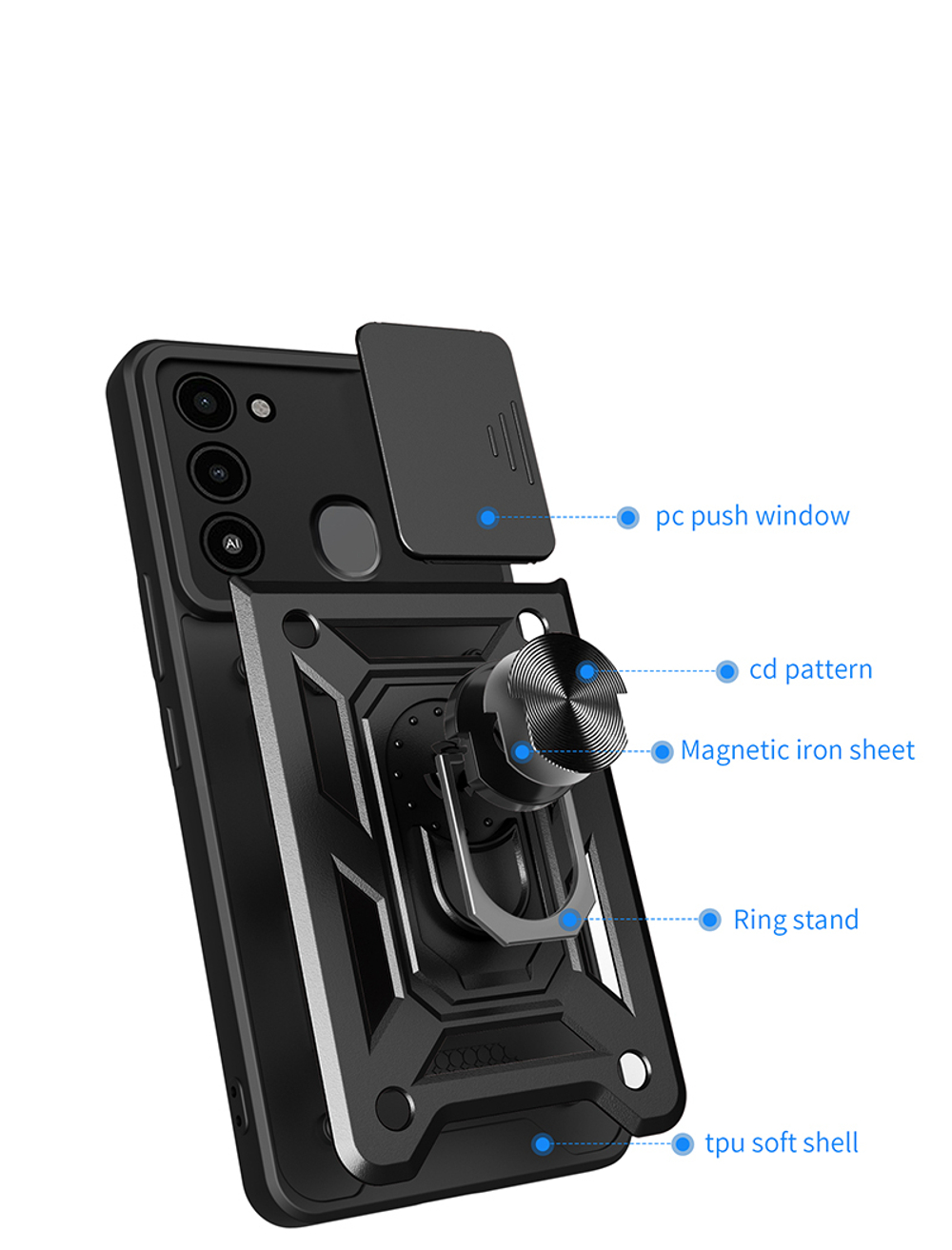 Чехол с кольцом Bumper Case для Tecno Spark GO 2022