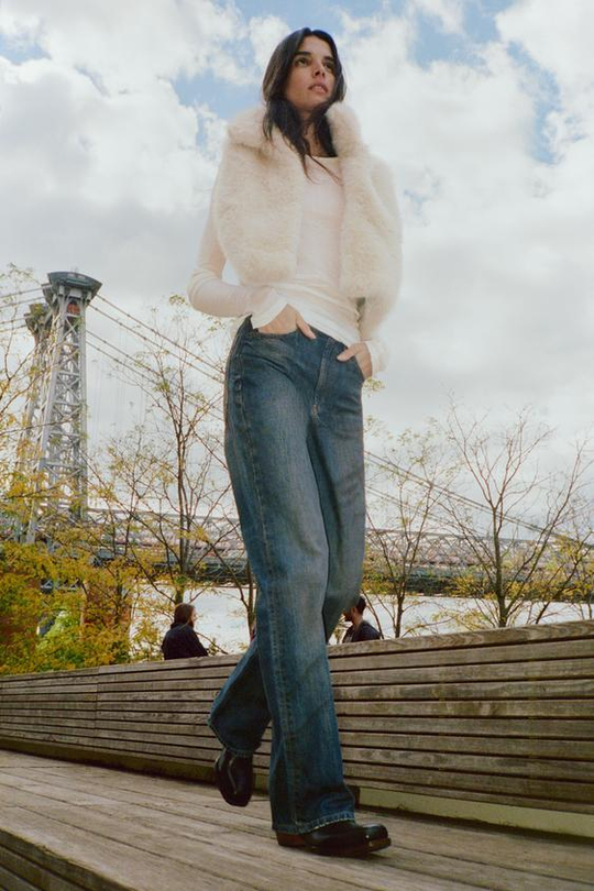 ZARA ДЖИНСЫ TRF WIDE-LEG С ВЫСОКОЙ ПОСАДКОЙ FULL LENGTH, ИНДИГО