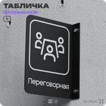 Табличка Переговорная флажковая на стену, двусторонняя с крепежом, 19 х 25 см, для офиса, кафе, ресторана, серия COSMO, Айдентика Технолоджи