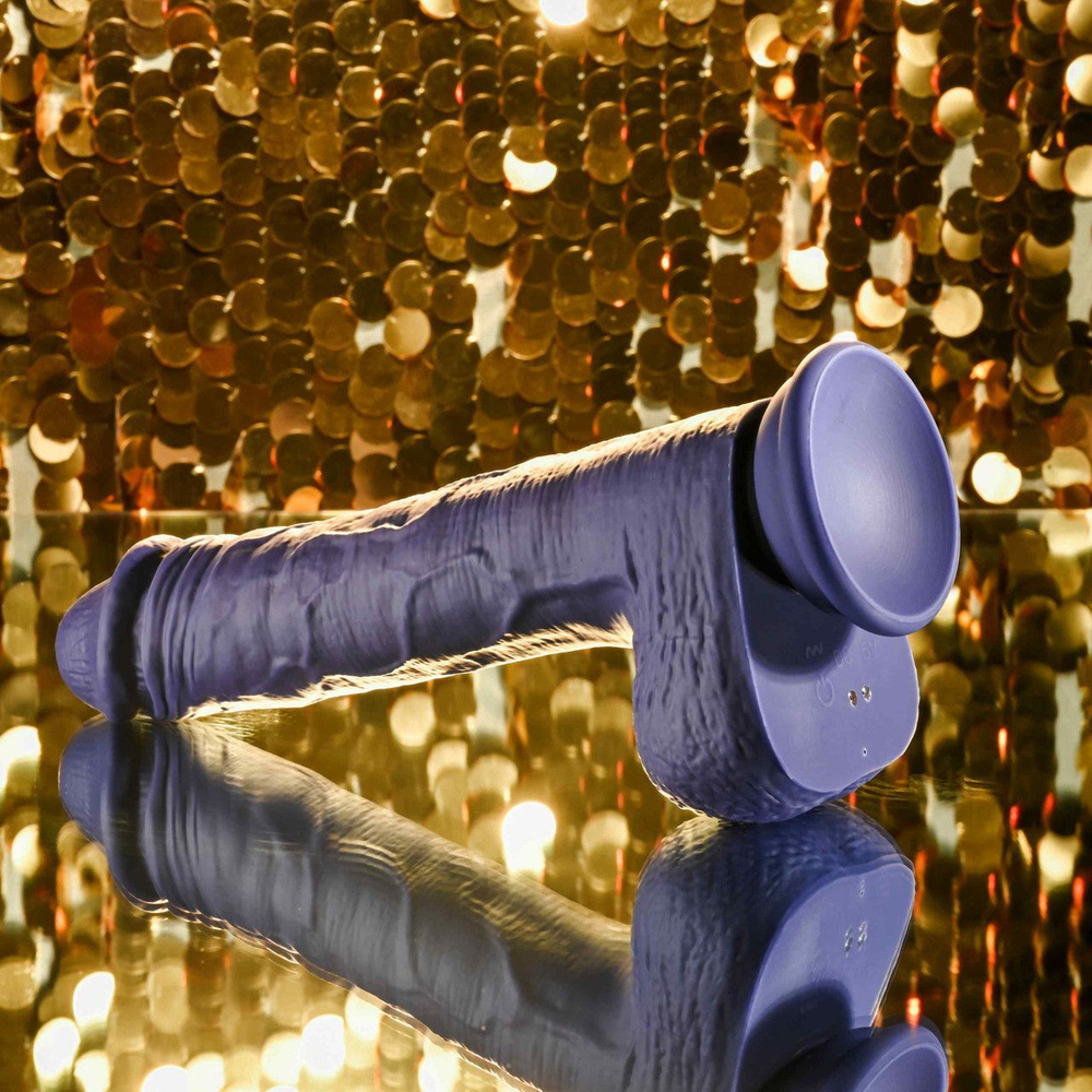 Фиолетовый вибратор на присоске с поступательными движениями Pleasure Rider - 22,2 см. (Цвет: фиолетовый)