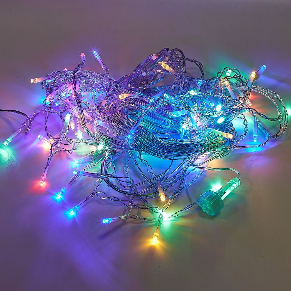 ULD-B6006-080-STK MULTI IP44 Бахрома светодиодная со статическим свечением. 6м. Соединяемая. 80 светодиодов. Разноцветный свет. Провод прозрачный. ТМ Uniel