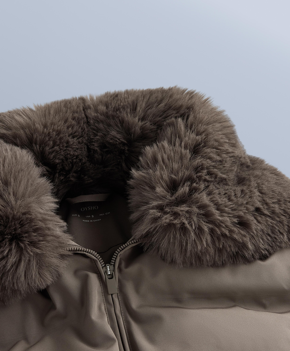 Oysho Водостойкая куртка MINARDI PIUME SKI с 80% пуха и 20% пера, темно-серый