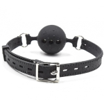 Кляп шарик дышащий силикон Black person черный 3,7 см