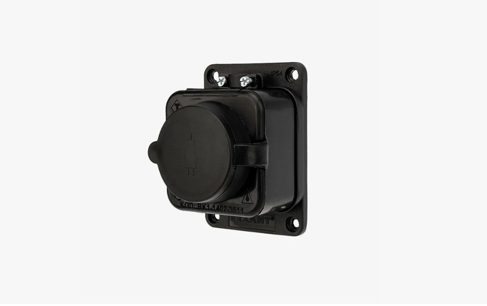 REXANT Колодка 1гн с З/К черная каучук 16А IP20