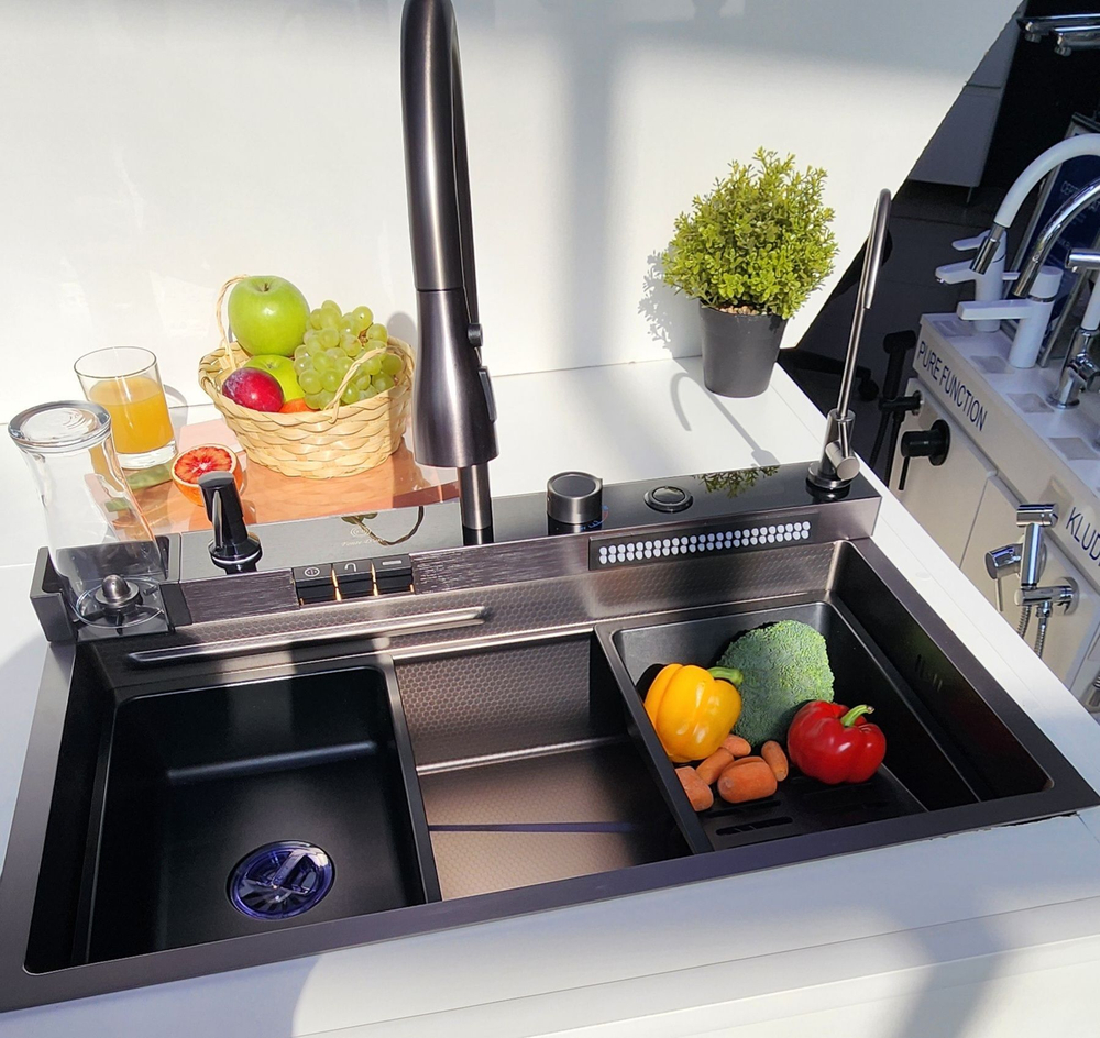 Многофункциональная кухонная мойка из нержавеющей стали BZ9952BS цвета Сталь сатин