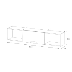 Полка навесная 1450 Квартет-13, дуб крафт/белый