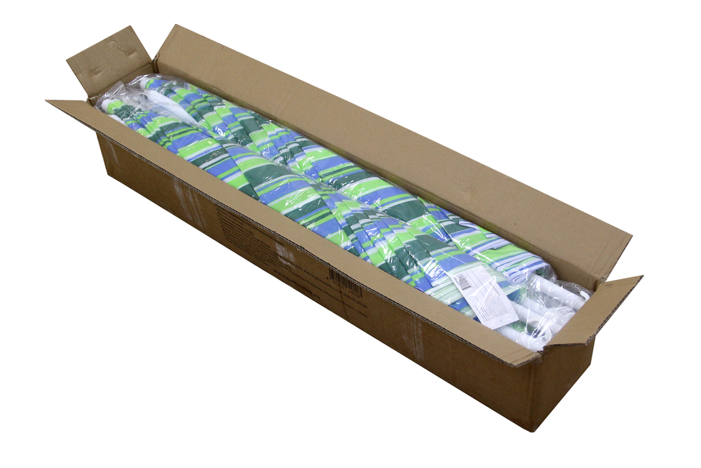 Зонт  2,0м бирюзовая полоска (уп.12шт.) 2 части арт.WRU051/1 "Garden story"