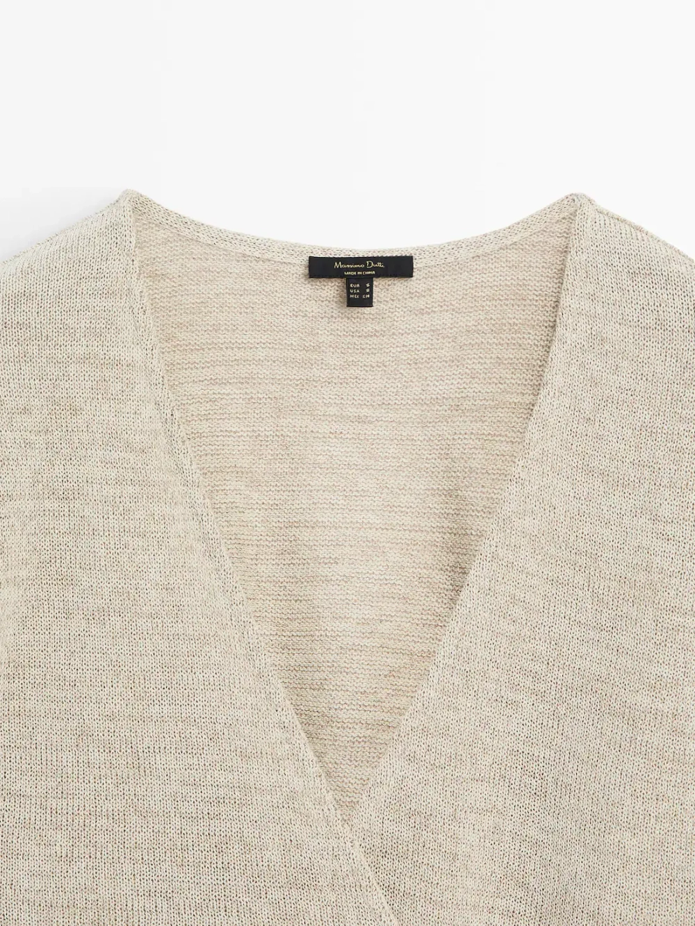 Massimo Dutti Топ из смесового хлопка с завязывающимся поясом, золотистый