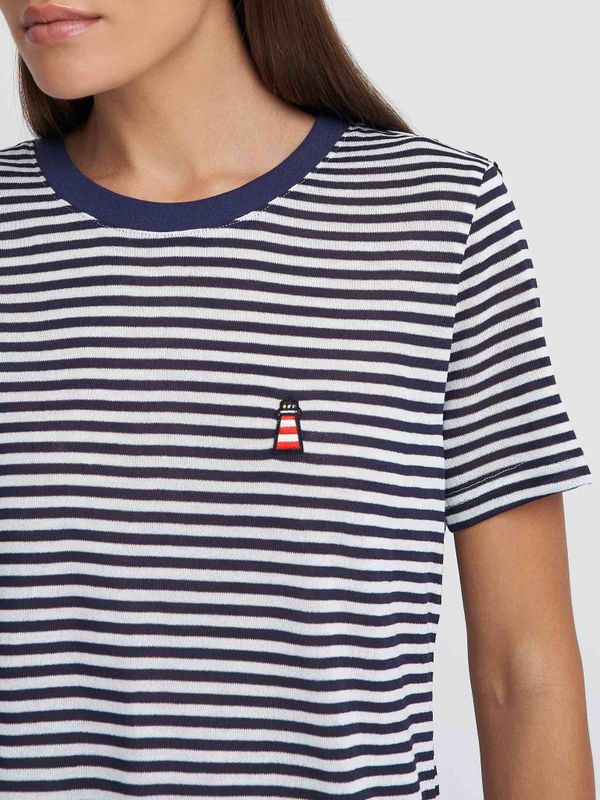 Футболка В Полоску бело-синяя - фото 15