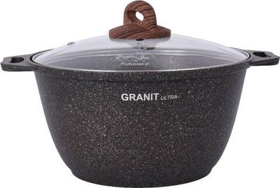 Кастрюля алюминиевая 4 л GRANIT ULTRA со стеклянной крышкой